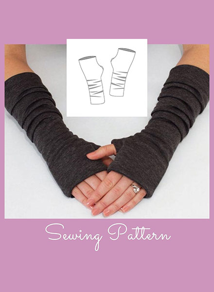 Fingerless Gloves Pattern - Knit Sewing Pattern