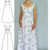 Beautiful maxi dress sewing patterns that you can print from home!