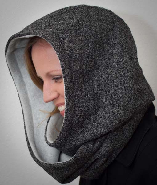 openyy HOODED SCARF マフラー OPEN YY Black Hooded Scarf OPEN YY