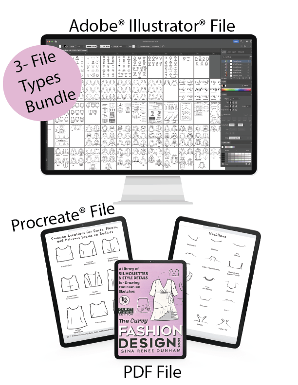 3-file type bundle of The Curvy Fashion Design Book