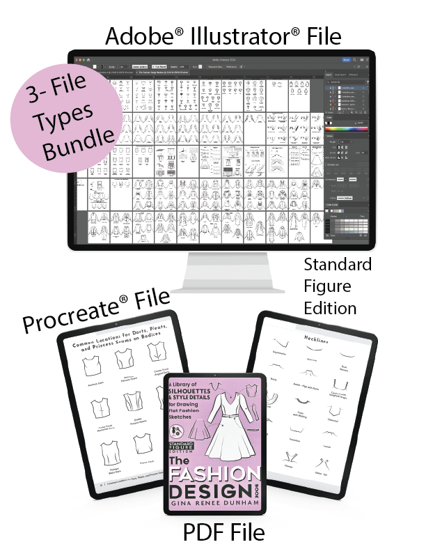 3-file type bundle of The Curvy Fashion Design Book